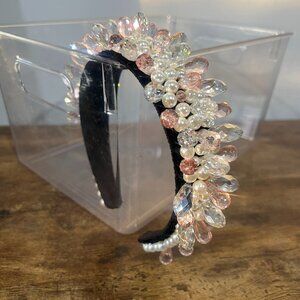 Multi Jewel White and Pink Headband for a queen